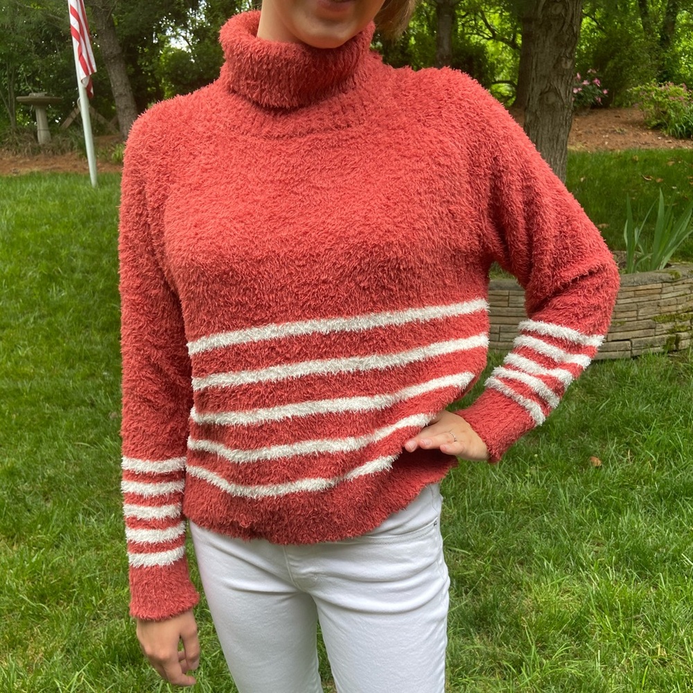 Orange Turtleneck Sweater